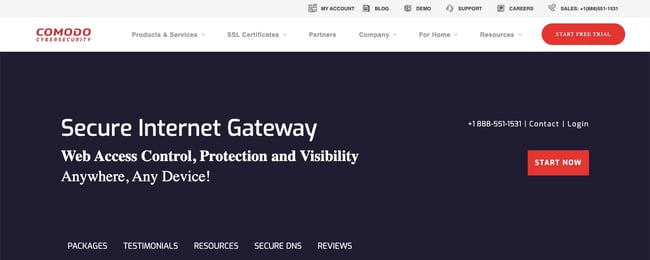 listing page of one of best DNS servers Comodo Secure DNS